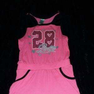 Girls pink shorts romper